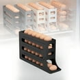 thumbnail image 4 of Egg Storage Rack for Fridge | Auto Rolling Fridge Egg Holder Rack for Kitchen | Egg Tray Organizer | 4 Tiers Tilted Design Container for Eggs (Gray), 4 of 5
