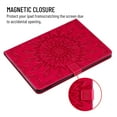 thumbnail image 5 of Dteck Flower Patterned Case For iPad 10.2-inch 9th Generation 2021/iPad 8th/7th Gen 10.2"/Air 3rd Generation 10.5 inch (2019),Magnetic Leather Card Holder Wallet Kickstand Protective Cover,Red, 5 of 5