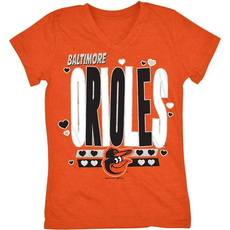 MLB Baltimore Orioles Girls Short Sleeve Team Color Graphic Tee
