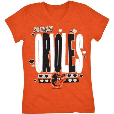 MLB Baltimore Orioles Girls Short Sleeve Team Color Graphic