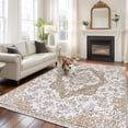 thumbnail image 2 of 5'x7' Area Rugs for Living Room Bedroom, Brown Boho Washable Rug Carpet Runner Indoor Outdoor, Vintage Abstract Art Floral Ethnic Tribe Non Slip Floor Mats Area Rug for Kitchen, Nursery, 2 of 8