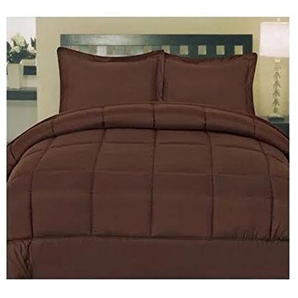 Cozy Home Down Alternative 5 Piece Embossed Comforter Set Brown (King