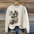 thumbnail image 2 of Wang6 Womens Plus Size Graphic Sweatshirts Trendy Cute Dog Printed Crew Neck Pullovers Causal Long Sleeve Loose Fit Tops Shirts X_Beige M, 2 of 3