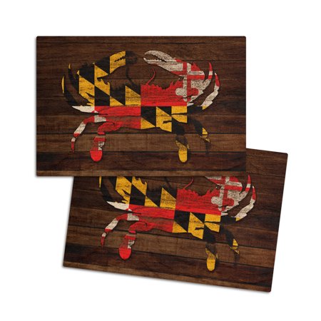 

Maryland Dark Rustic State Flag Crab Image Only (4x6 Birch Wood Postcards 2-Pack Stationary Rustic Home Wall Decor)