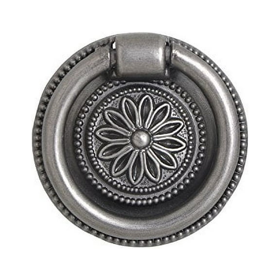 Utopia Alley 25pcs Medici Cabinet Ring Pull Knob - Decorative Cabinet Drop Pull Knobs for Cabinets and Drawers - Vintage Cabinet Hardware with Hand Finished Pewter - Metal Drawer Pull Knobs 1 5/8"