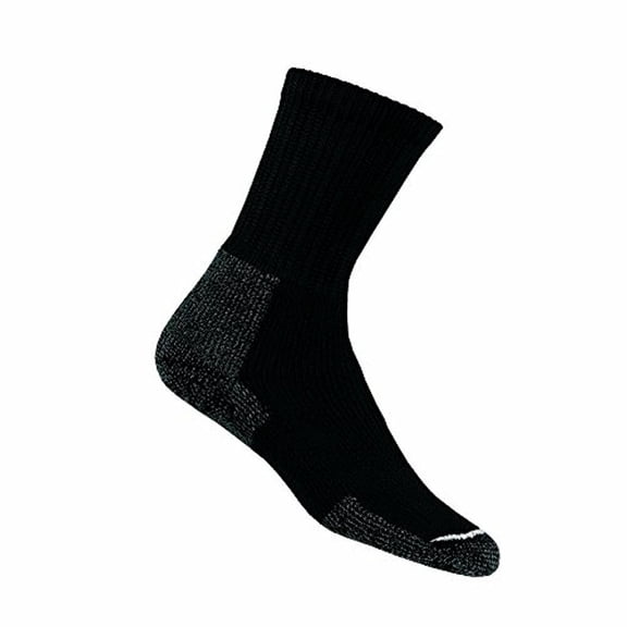 Thorlos Unisex KX Hiking Thick Padded Crew Sock, Black, Large