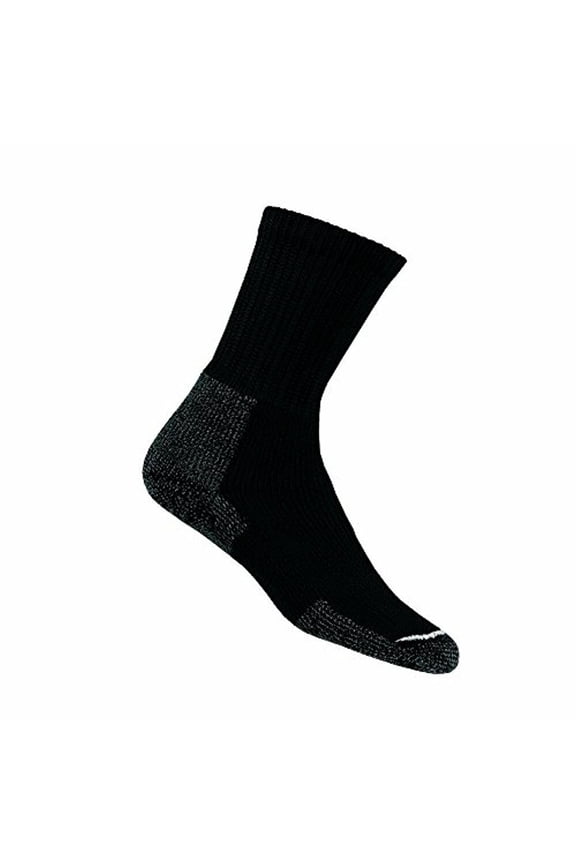Unisex KX Hiking Thick Padded Crew Sock, Black, Large