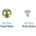 thumbnail image 3 of REGALWOVEN Pearl Rivet Studs Kit Rivets Pearls Buttons DIY Vase Fillers Wedding Decoration Yellow Green, 3 of 6