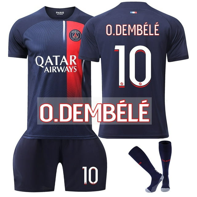 2023-2024 Paris Saint-Germain Home Football Jerseys Kit with Socks (#10 O.DEMBéLé,S)