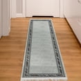 thumbnail image 6 of Ottomanson Machine Washable Cotton 2x5 Flatweave Runner Rug for Bedroom, 20" x 59", Light Gray/Multicolor Border, 6 of 10