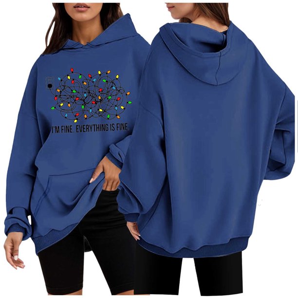 WILLBEST Sudaderas de Mujer con Capucha y Estampado Navideño Chica