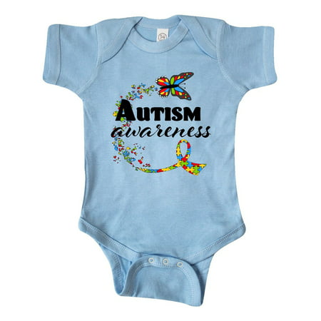 

Inktastic Autism Awareness Butterfly Ribbon Gift Baby Boy or Baby Girl Bodysuit