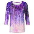 thumbnail image 4 of TIMIFIS Women's Casual T-Shirts 3/4 Sleeve Color Block Cute Tops Comfy BlousesFall, 4 of 4