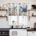 thumbnail image 2 of Blue Starfish Coastal Kitchen Curtains Window Panels, Eucalyptus Summer Nautical Shell Rustic Insulated Window Treatment Curtain, Grommet Curtains for Bedroom/Living Room, 2 Piece 27.5"Wx39"L, 2 of 8