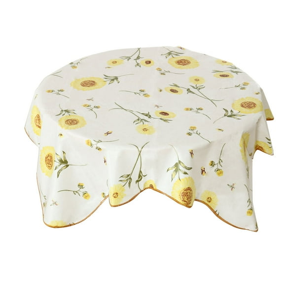 Tablecloth for Rectangular Table 35' x 35' Yellow Printed Oil-Proof