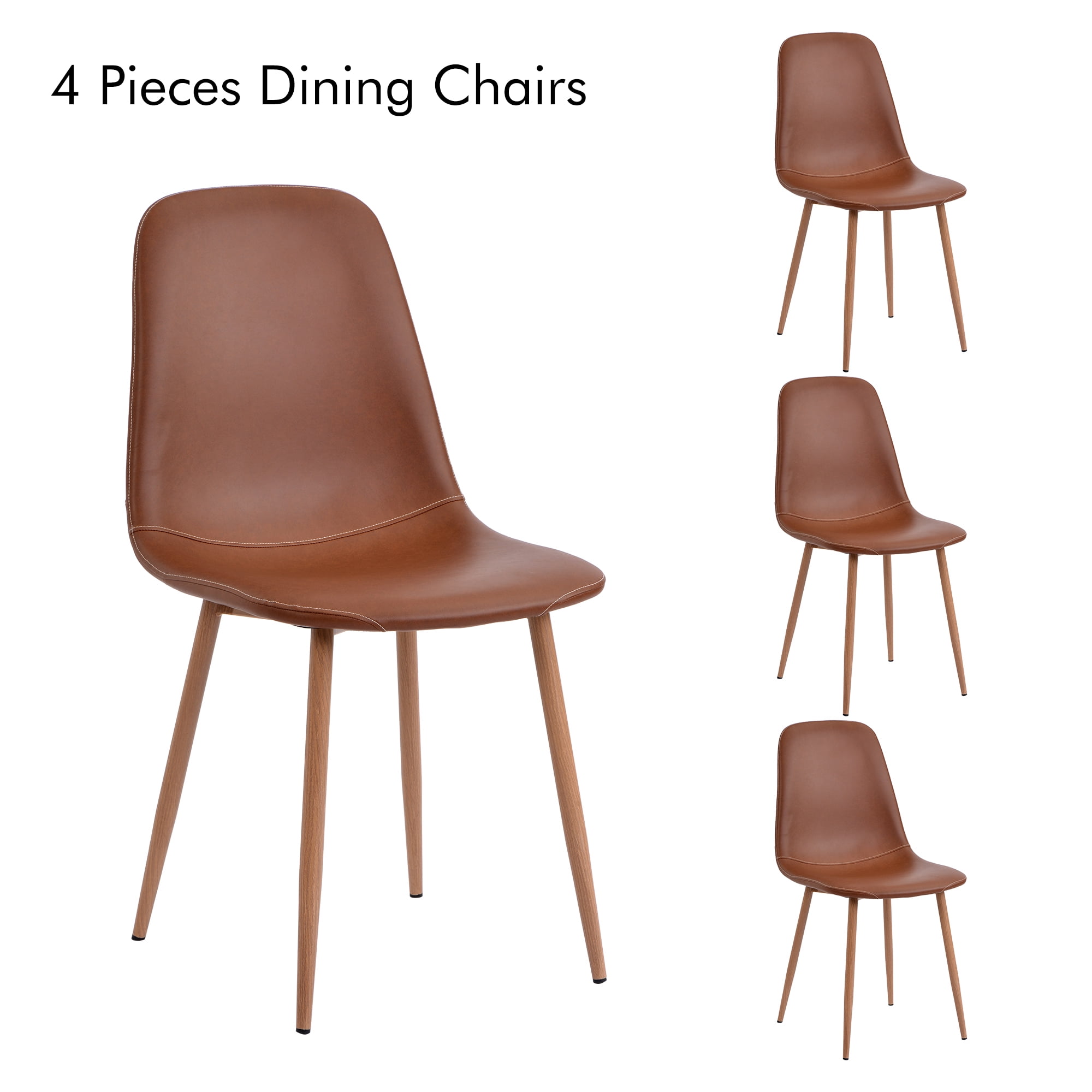 Dining Chairs Set of 4, PU Leather Dining Chair Modern Lounge Chair