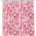 thumbnail image 7 of Valentine''s Day Shower Curtain Romantic Valentine''s Day Red Love Heart Shaped Modern Couple Geometry Abstract Bathroom Decor Curtains 70x70 inch with Hook, 7 of 7