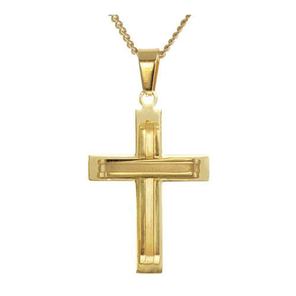 Sterling Gifts - Gold Layered Cross Necklace Gold All Stainless Steel ...