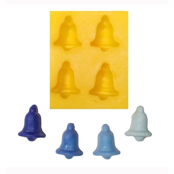 EDELAINE'S Bell 4 Cavity Silicone Molds for Cream Cheese Mints , Chocolate