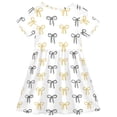 thumbnail image 4 of joogoo Bow Pattern Girls' Short Sleeve Dress Kids Dresses 5-6T, 4 of 8