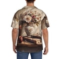 thumbnail image 3 of Sikiie Vintage Floral Vase With Books Men's Cuban Shirt, Hawaiian Shirts, Business Casual Button Down Shirts, Short Sleeve Shirt-3X-Large, 3 of 5