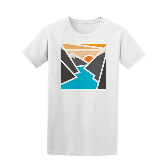 Colorful Mountains And River T-Shirt Men -Image by Shutterstock, Male 3X-Large