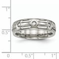 thumbnail image 6 of Titanium Polished Grooved CZ Ring, 6 of 11