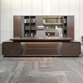 thumbnail image 3 of Standing Computer Desk Gaming Corner Luxury Writing Reception Office Desk Drawers Filing Mesa De Escritorio Desk Accessories My Lux Decor Round, 3 of 14