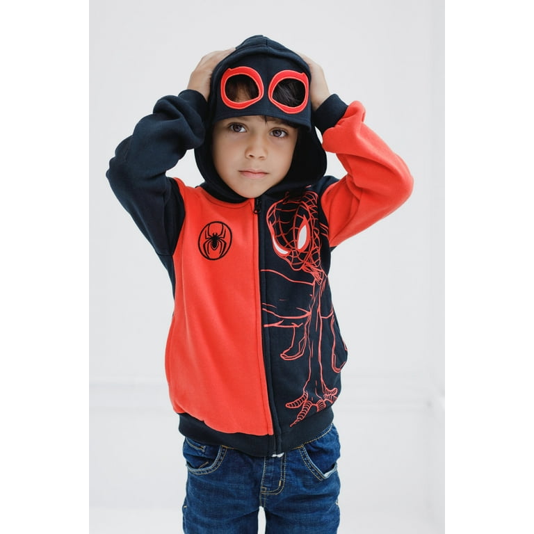 Marvel Spider-Man Miles Morales Fleece Zip Up Cosplay Hoodie