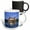 Multicolor, variant on 3drose, White Swan in Lake at Castle in Dresden Germany, 15oz Two-tone Blue Mug