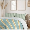 thumbnail image 5 of Ambesonne Shabby Flora Duvet Cover Sets, Bold Thin Stripes, 2-King, Almond Green Apricot, 5 of 6