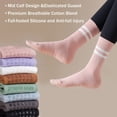 thumbnail image 5 of 4 Pairs Pilates Grip Socks for Women Yoga Socks with Grips Hospital Socks Grippy Socks Dance Socks, 5 of 5