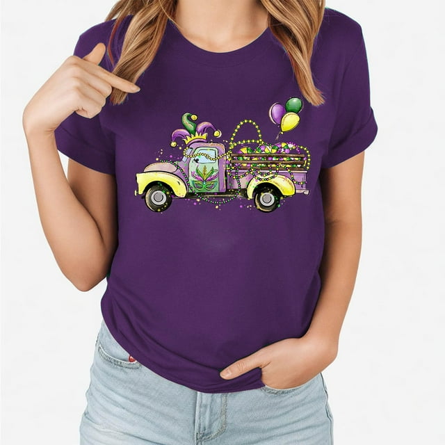 T-shirts de Mardi Gras à Paillettes pour Femmes Grande Taille, T-Shirts de Mardi Gras Femmes à Paillettes, T-Shirts de Mardi Gras Femmes T-Shirt Graphique Masque à Paillettes, T-Shirts de Carnaval à Manches Courtes Col Rond T-Shirt de Fête Hauts de Carnaval