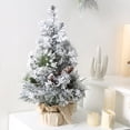 thumbnail image 1 of POINTERTECK 12Inch Tabletop Christmas Tree Mini Snow Flocked Pine cone Artificial Christmas Tree for Table Top Desk Classic Series Holiday Decoration, 1 of 8