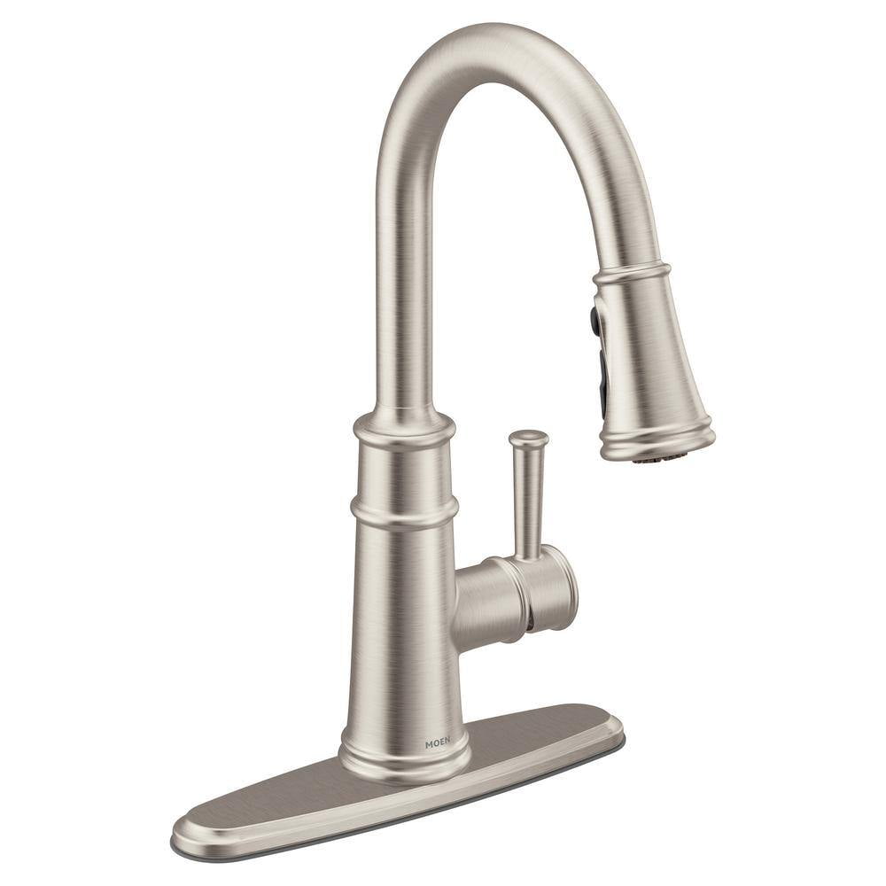 Moen 7260SRS Belfield Single Handle Pull Down Kitchen Faucet Featuring Power Boost and Reflex, Spot Resist Stainless