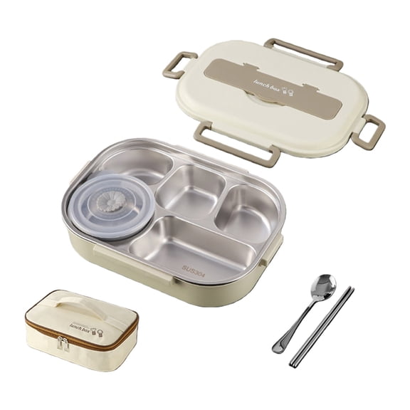 304 Stainless Steels Thermal Lunch Container With Soup Bowl Spoon Chopsticks 1500ml Insulated Design Divided Bentos Box