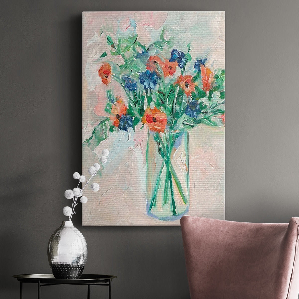 Painterly Soft Bouquet II Premium Gallery Wrapped Canvas - Ready to Hang