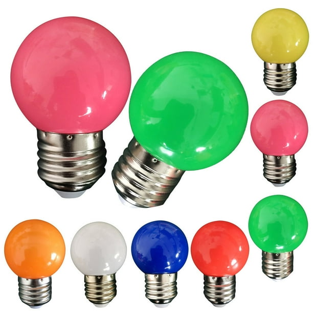Fiudx Bombilla Led E27, Diseño de Bajo Consumo, Luz Incandescente de Colores, Ideal para Fiestas, Bajo Consumo, 0,5 W, Voltaje de 220 V, Decoración Del Hogar, Tamaño 4,8 X 6,8 Cm.