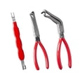 thumbnail image 2 of Bent Nose Pliers, Mechanic tool Set Automotive, Automotive tools, Electrical Disconnect Pliers, 8 in, Straight Terminal tool, Red Dipped Grip, 3 Set, Connector Separation,, 2 of 7