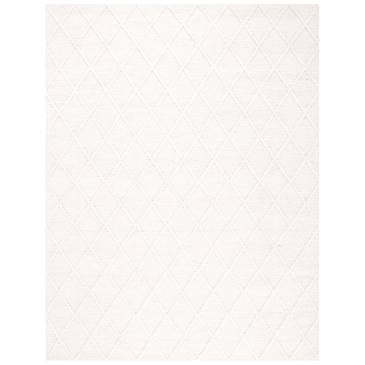 SAFAVIEH Natura Tracery Geometric Diamonds Wool Area Rug, Ivory, 6' x 6' Round