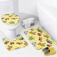 thumbnail image 4 of Bathroom Set of 4 with Non-Slip Rugs, Toilet Lid Cover And Bath Mat, 4Pcs Cute Green Dinosaur Shower Curtain Sets With Waterproof Bathroom Decor Sets with Curtain And Rugs,12 Hooks, 71 X 71 Inch, 4 of 5