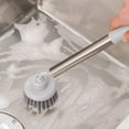 thumbnail image 2 of Dish Brush, Nylon Bristles with Built-in Scraper, Safe for Non-Stick Cookware, Non-Slip Handle, Dishwasher Safe, 2 of 5
