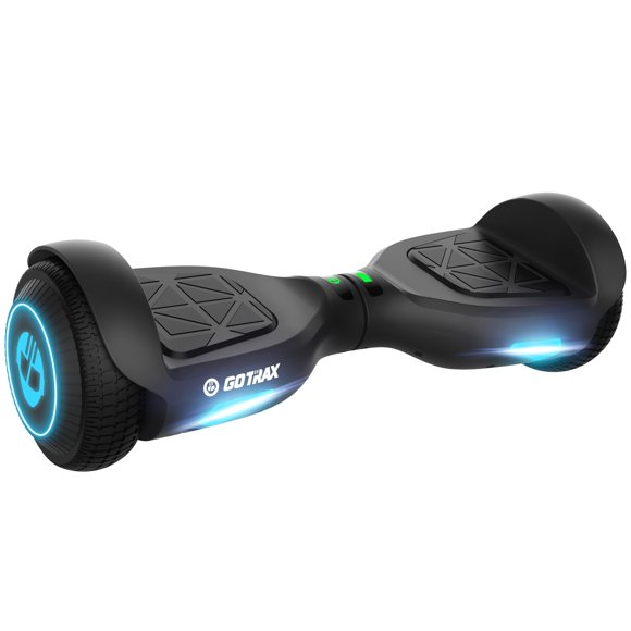 Gotrax EDGE Hoverboard 6,5 Pouces avec Roues à DEL et Phare, Moteurs Doubles de 200 W, Trottinette Auto-Équilibrée Certifiée UL2272 pour Enfants et Adultes, Vitesse jusqu'à 10 km/h et Autonomie de 5 km, Noir