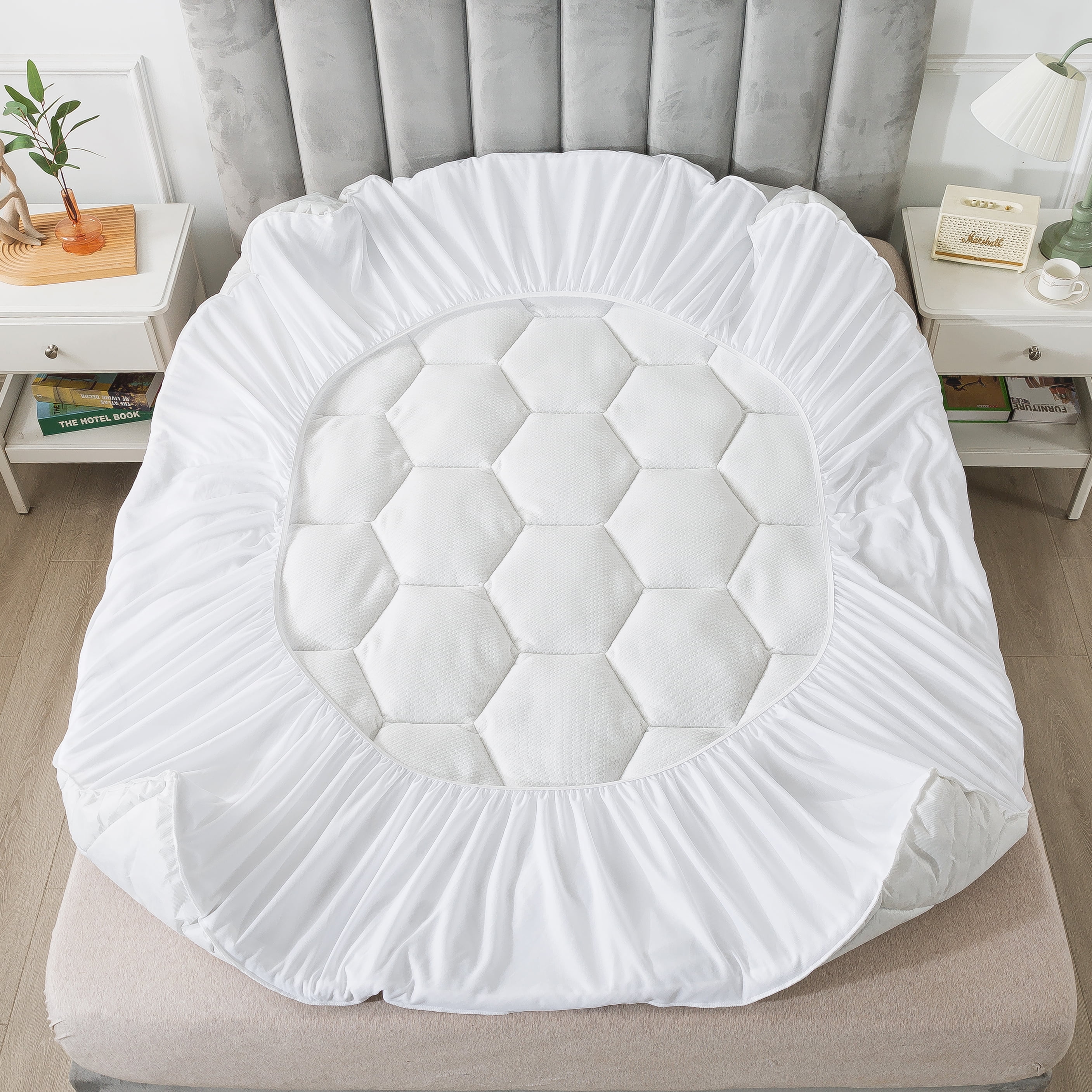 Royal Velvet Honeycomb Soft Knit Mattress Topper, Queen