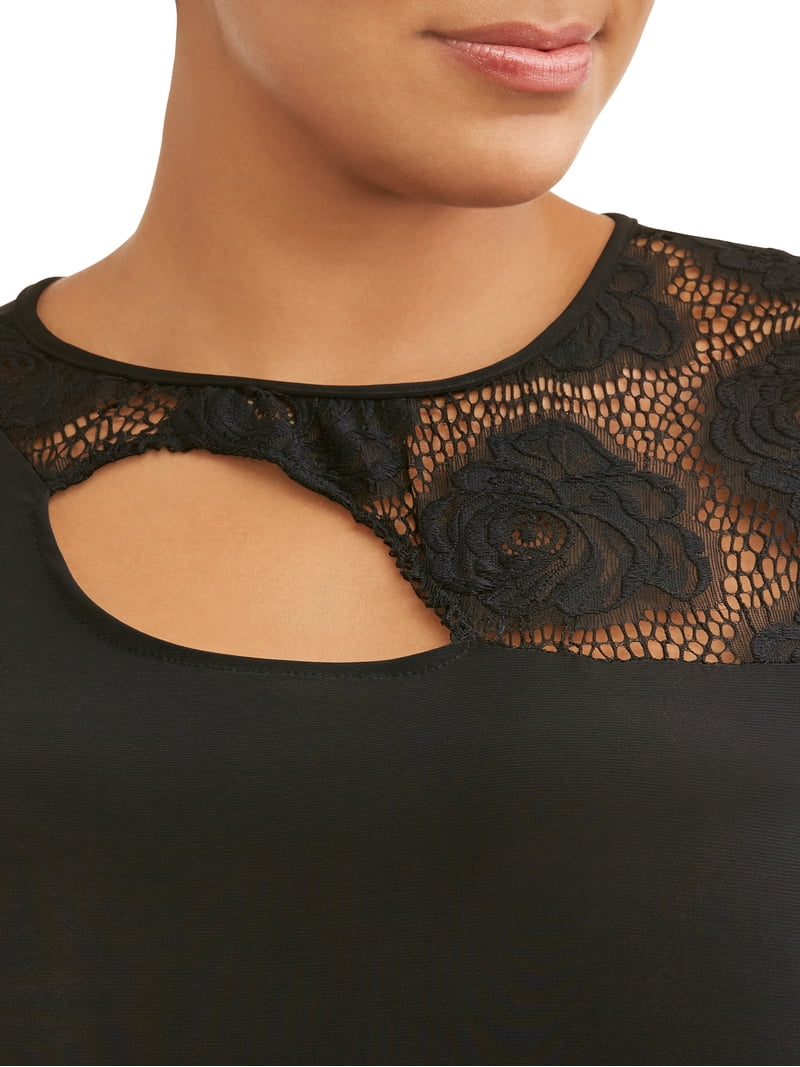 Women's Plus Size Sleeveless Lace Yoke Dress - Walmart.com Women's Plus Size Sleeveless Lace Yoke Dress - Walmart.com
