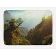 thumbnail image 1 of Landscape Bath Mat, Forest Nepal Himalaya Mountains Sunlight Majestic Scenery Nature Photo, Non-Slip Plush Mat Bathroom Kitchen Laundry Room Decor, 29.5 X 17.5 Inches, Green Pale Yellow, Ambesonne, 1 of 2