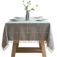 thumbnail image 2 of Cotton Linen Rectangle Tablecloth Table Cloth Heavy Weight Cotton Linen Dust-Proof Table Cover, 2 of 4
