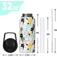 thumbnail image 2 of Cute Cat Themed 32oz Stainless Steel Water Bottle, Leak Proof with Flip Straw & Spout Lid for Sports, Gym, Gift for Women & Men, 2 of 6