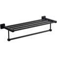 thumbnail image 1 of Bathroom Shelf with Towel Bars, Stainless Steel Wall Mounting Rack Storage Rack,black, 1 of 5