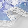 thumbnail image 3 of Round Tablecloth Round Snow Merry Christmas Winter Snowflakes Polyester Tablecover 60 Inch with Lace Design, Anti-Wrinkle and Smooth Table Cloth for Kitchen/Home Decoration, 3 of 8